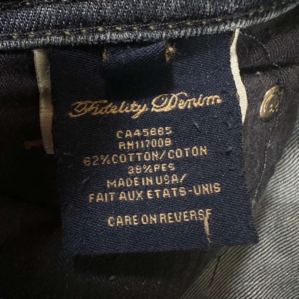 Fidelity Denim Sharp Blue Distressed Low Rise Cropped Jeans Women Size 29 USA - Picture 6 of 11